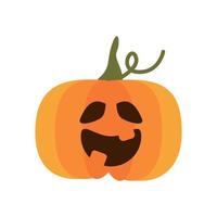 halloween pumpkin with face flat style icon vector