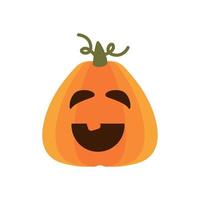 halloween pumpkin with face flat style icon vector