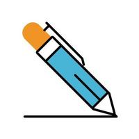 icono de estilo de relleno de escritura de pluma vector