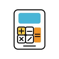 calculator math device fill style icon vector