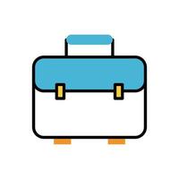 cartera, maletín, documentos, relleno, estilo, icono vector