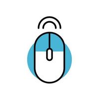 computer mouse device fill style icon vector
