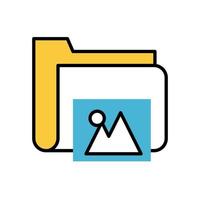 folder file document with picture fill style icon vector