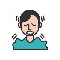 person with covid19 symptom line and fill style icon vector