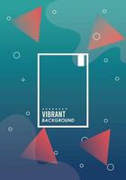 vibrant colors and dinamic background with square frame vector