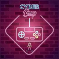 retro video game neon with control vector