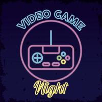 retro video game neon with control vector