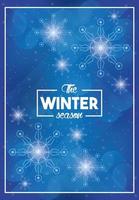 winter poster blue with snowflakes pattern