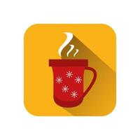 merry christmas chocolate mug icon vector