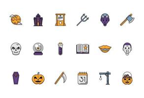 paquete de halloween set iconos vector