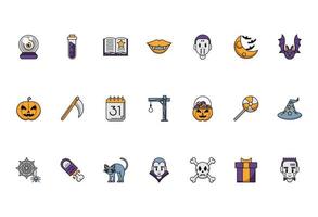 paquete de halloween set iconos vector