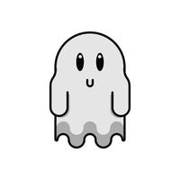 halloween ghost floating character icon vector