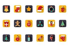 bundle of happy merry christmas icons vector