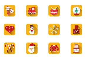 bundle of happy merry christmas icons vector