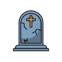 cementerio cementerio con icono de cruz vector