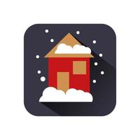 happy merry christmas house with winter storm vector