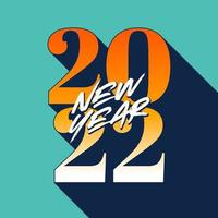 2022 año nuevo vector tipografía retro