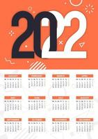 2022 Calendar Vector Design