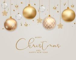 Christmas Holiday Party Background. Happy New Year and Merry Christmas Poster Template. Vector Illustration