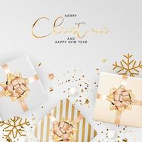 Christmas Holiday Party Background. Happy New Year and Merry Christmas Poster Template. Vector Illustration