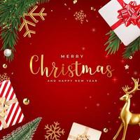 Christmas Holiday Party Background. Happy New Year and Merry Christmas Poster Template. Vector Illustration