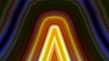 Matrice de kaléidoscope hypnotique multicolore forme des lignes d'illusion de chaos video