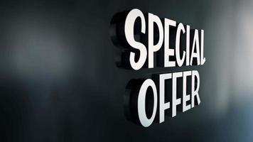 Chrome Text Word Flying of Best Item Special Offer Hot Deal Animation Effect on Black Background video