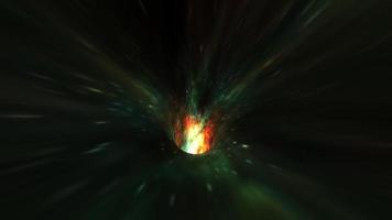 Dark Red Multicolored Hyperspace Warp Tunnel Through Time and Space Animation. video