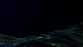 Mesh leuchtend grün blau futuristische Partikel digitale abstrakte luxuriöse funkelnde Welle video