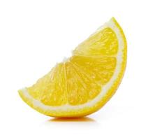 Fresh lemon slices isolated on white background photo