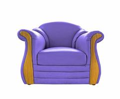 old Purple leather sofa isolated on white photo