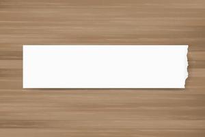 Ripped paper background on brown wood texture. Torn paper edge with area for copy space. Vector. vector