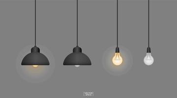 Light bulb or lamp with dark background. Vector. vector