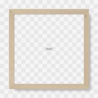 Wooden photo frame or picture frame on transparent background. Object background for template design and interior decoration. Vector. vector