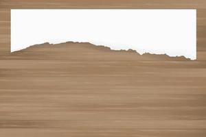 Ripped paper background on brown wood texture. Torn paper edge with area for copy space. Vector. vector