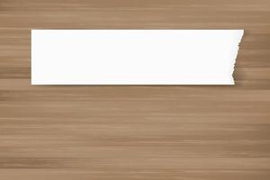 Ripped paper background on brown wood texture. Torn paper edge with area for copy space. Vector. vector