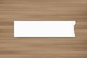 Ripped paper background on brown wood texture. Torn paper edge with area for copy space. Vector. vector