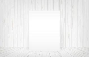 White canvas frame in room space background. Vector. vector