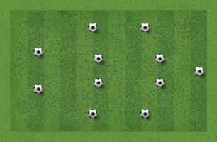 4-4-2 Soccer game tactic. Layout position for coach. Vector. vector