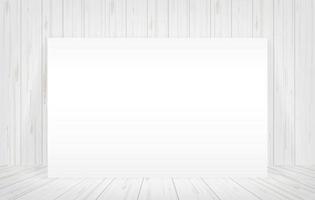 White canvas frame in room space background. Vector. vector