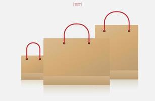 conjunto de bolsa de compras sobre fondo blanco. vector. vector