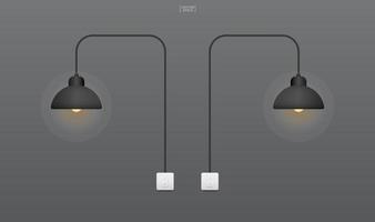 Light bulb or lamp with dark background. Vector. vector