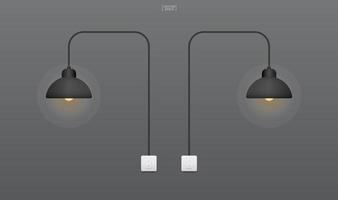 Light bulb or lamp with dark background. Vector. vector