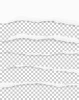 Torn paper edges for background with area for copy space. Ripped paper texture on transparent background. Vector. vector