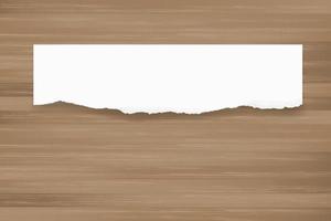 Ripped paper background on brown wood texture. Torn paper edge with area for copy space. Vector. vector