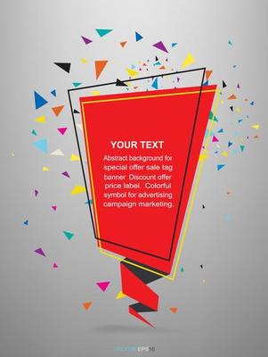 Paper banner tag. Colorful symbol for advertising campaign marketing. Vector.