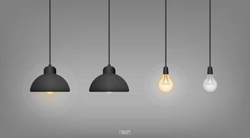 Light bulb or lamp with dark background. Vector. vector