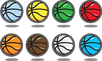 conjunto de ilustración de vector de icono de baloncesto, gráfico de baloncesto
