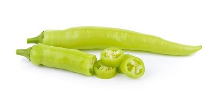 green chili pepper on white background photo