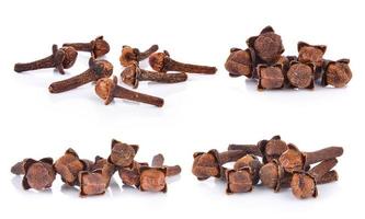 Spice cloves on white background photo